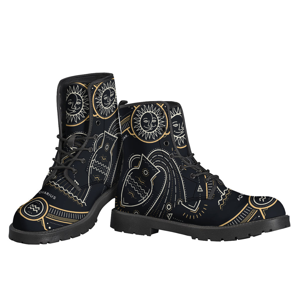 Aquarius Inspired Leather Lightweight Boots for the Free-Spirited Hippie - 3