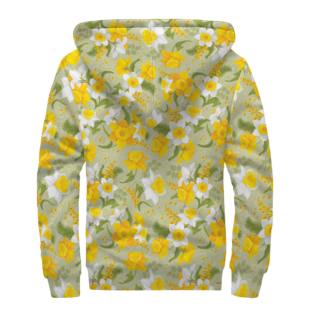 Dreamy Daffodil: Cozy Sherpa Lined Hoodie for Free Spirited Hippies - 2