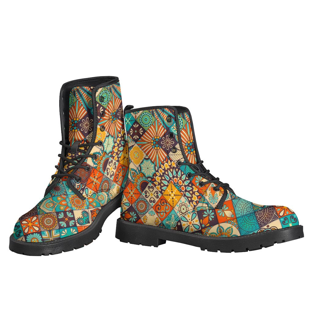 Groovy Mandala Bohemian Leather Boots for the Free Spirits - 3