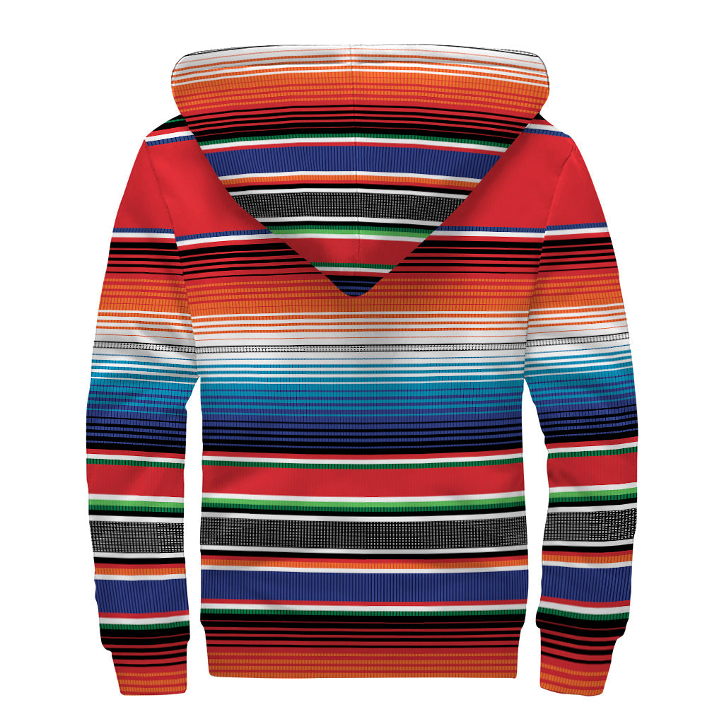 Groovy Serape Style Sherpa Lined Zip Up Hoodie for Modern Hippies - 2