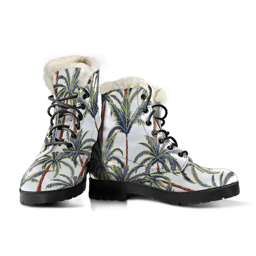 Groovy Palm Tree Faux Fur Leather Boots for the Free-Spirited Hippie - 3