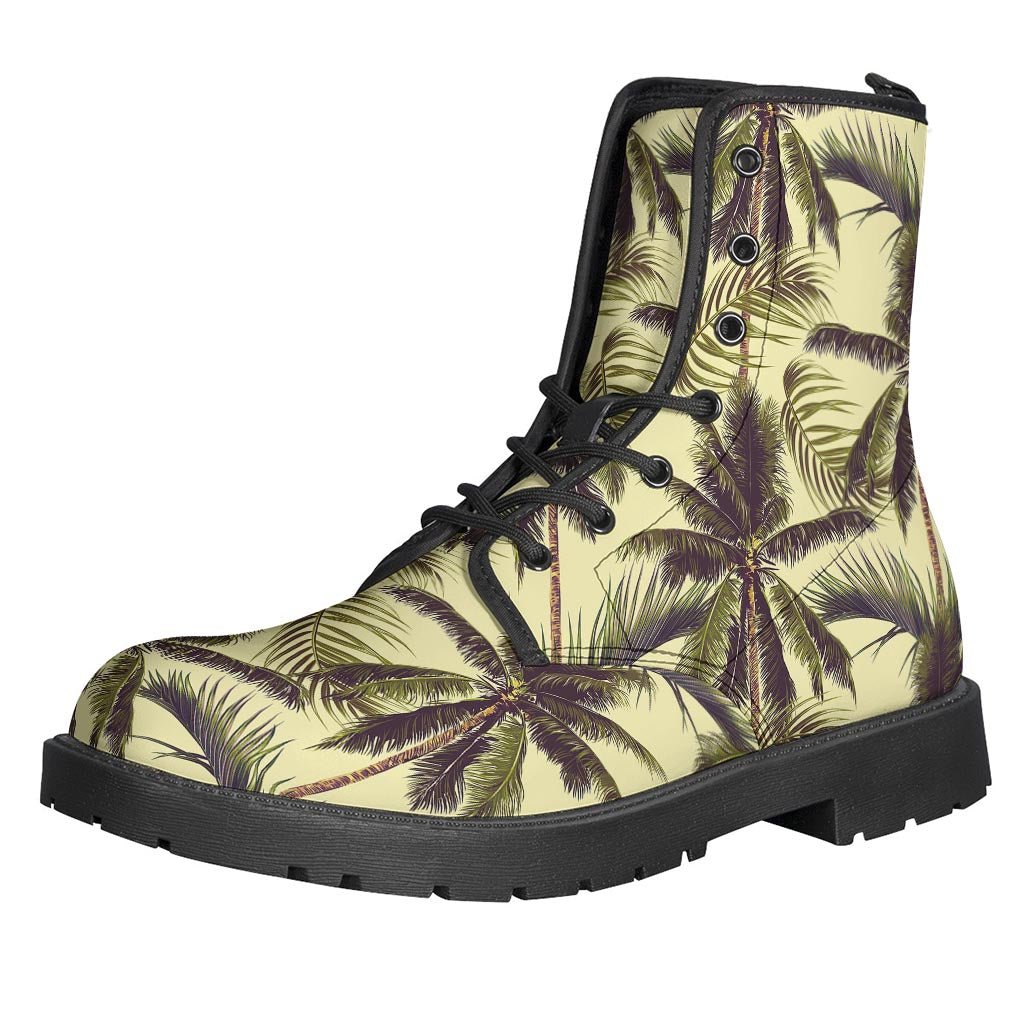 Vintage Palm Tree Leather Lightweight Boots for Free-Spirited Hippies - 1