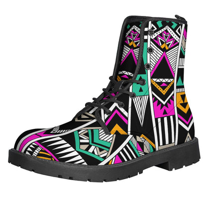 Groovy Vintage Tribal Aztec Leather Lightweight Boots for the Free Spirited Hippies - 1