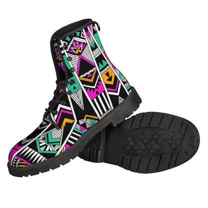 Groovy Vintage Tribal Aztec Leather Lightweight Boots for the Free Spirited Hippies - 2