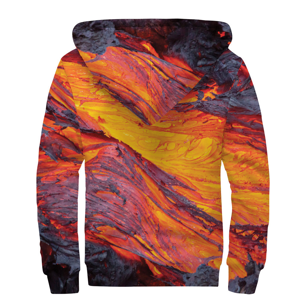 Volcano Vibes: Sherpa Lined Zip Up Hoodie for Stylish Hippies - 2