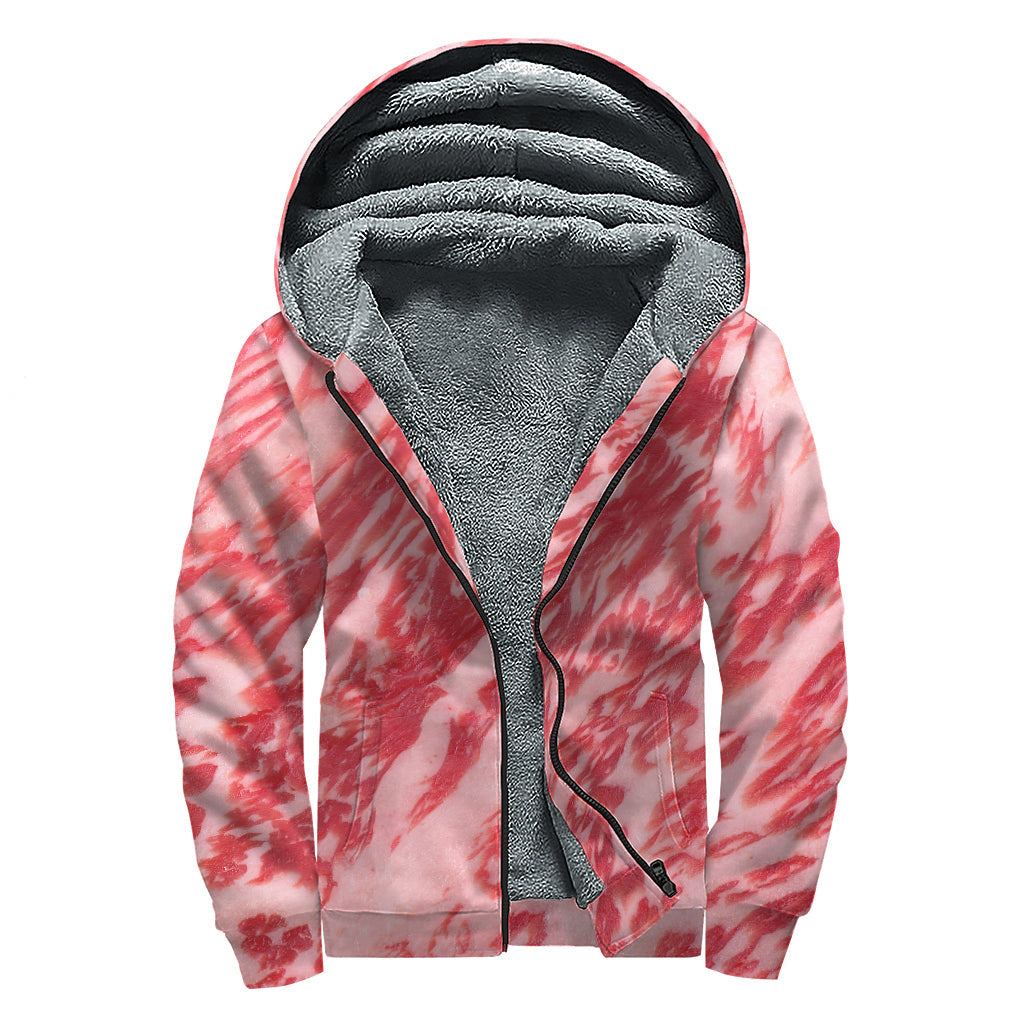 Groovy Wagyu: Sherpa Lined Zip Up Hoodie for Free-Spirited Hippies - 1