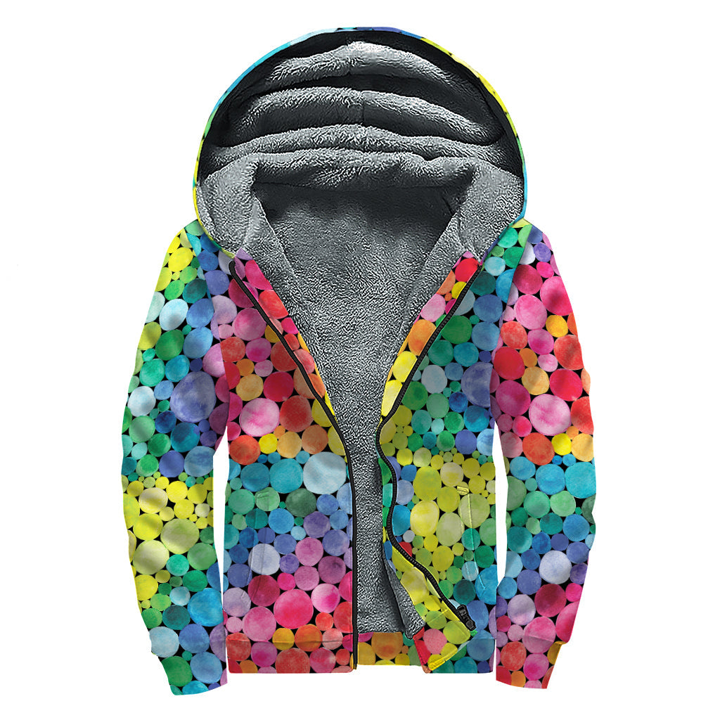 Watercolor Rainbow Sherpa Bliss Zip Up Hoodie - 1