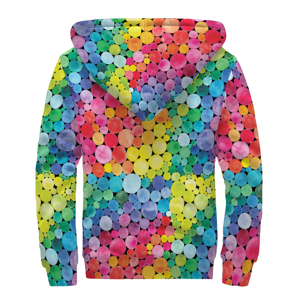 Watercolor Rainbow Sherpa Bliss Zip Up Hoodie - 2