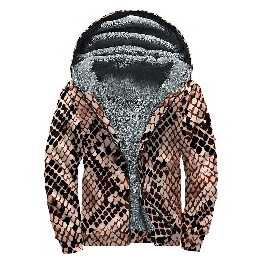 Watercolor Snakeskin Sherpa Hoodie for Groovy Hippies! - 1