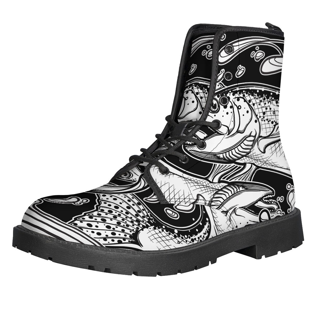 Pisces Printed Leather Boots: Step Out in Hippie Style - 1