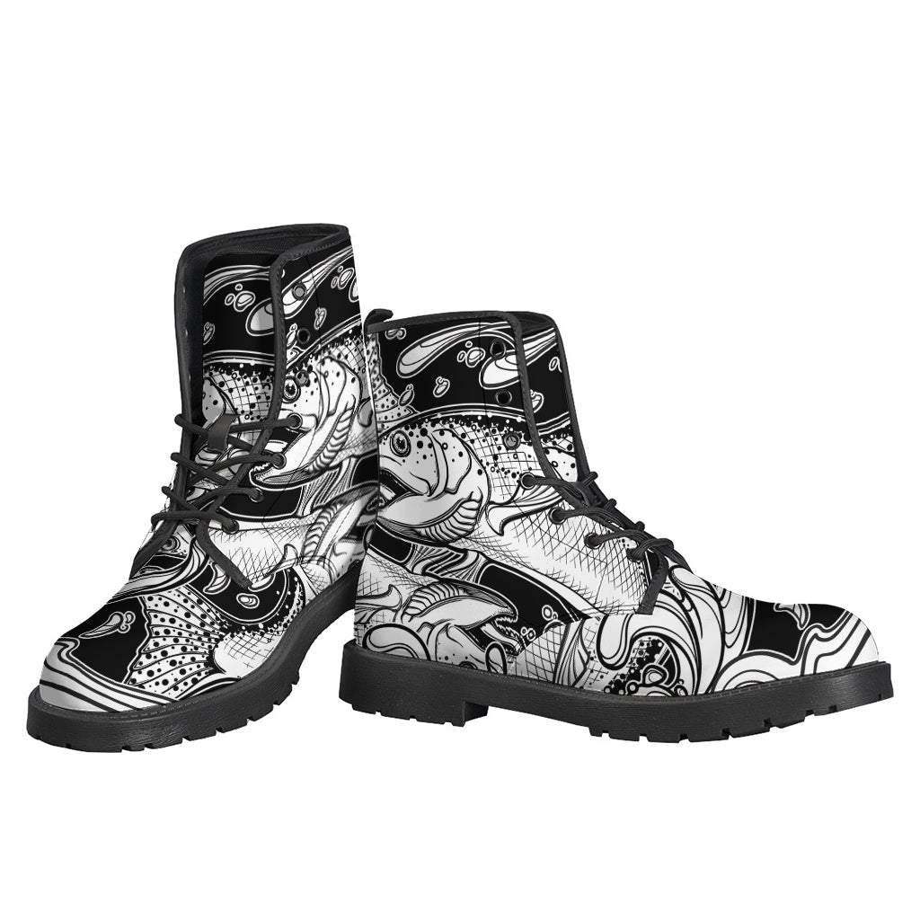 Pisces Printed Leather Boots: Step Out in Hippie Style - 3