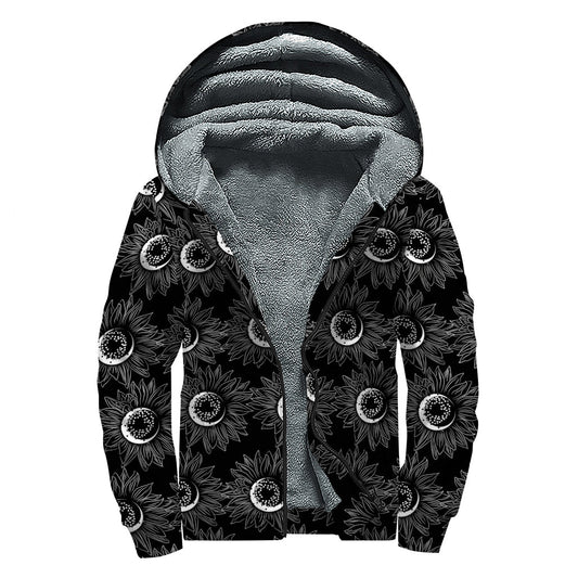 Sunflower Dreamer Sherpa Lined Zip Up Hoodie - 1