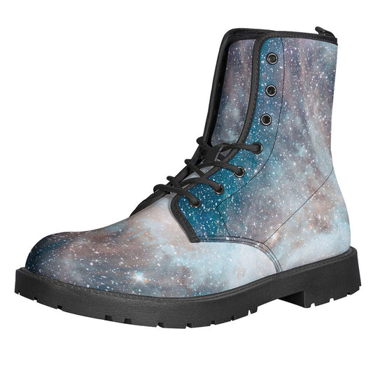 White Cloud Galaxy Hippie Leather Lightweight Boots - 1