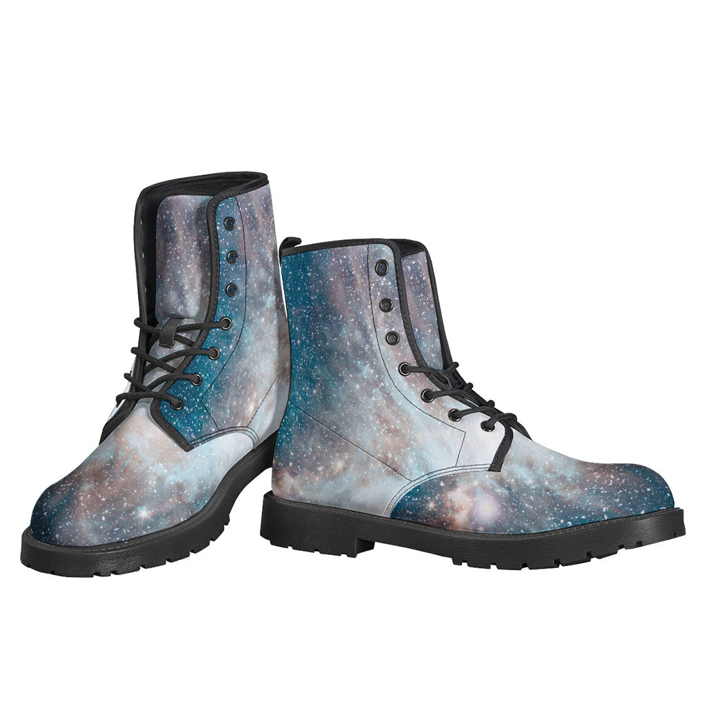 White Cloud Galaxy Hippie Leather Lightweight Boots - 3