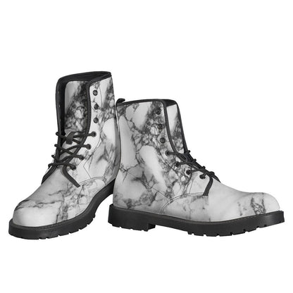 Groovy Marble Print Leather Boots for the Free-Spirited Hippie - 3