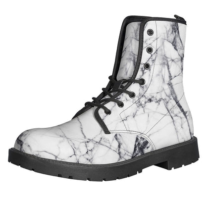 Groovy Marble Print Leather Boots for Modern Hippies - 1