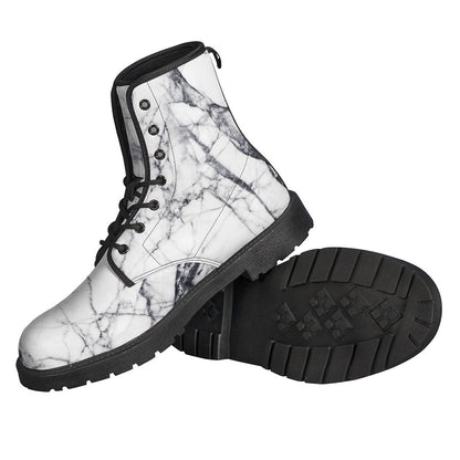 Groovy Marble Print Leather Boots for Modern Hippies - 2