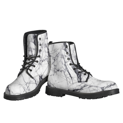 Groovy Marble Print Leather Boots for Modern Hippies - 3