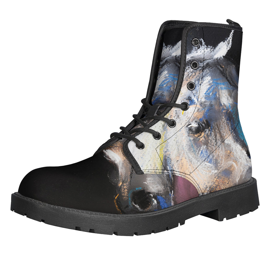 White Horse Portrait Leather Boots - Embrace Your Inner Hippie - 1