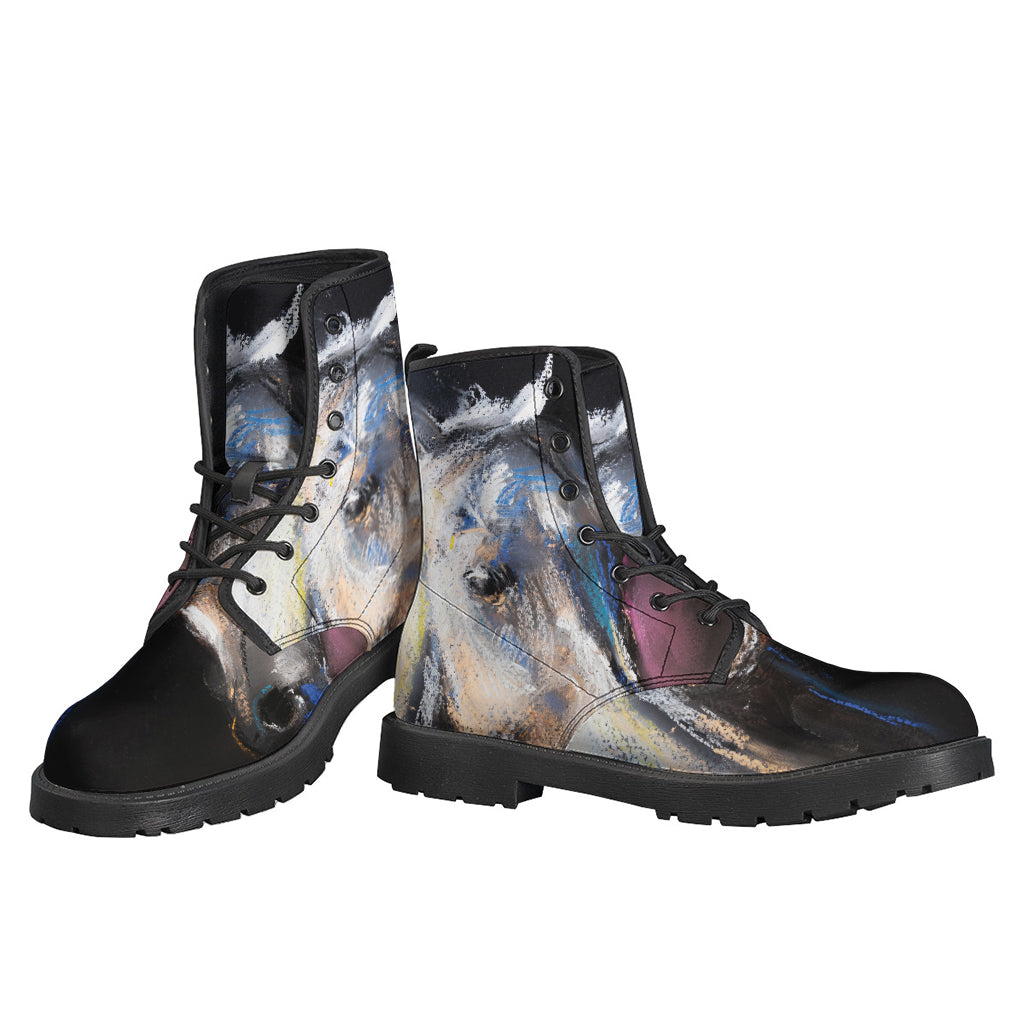 White Horse Portrait Leather Boots - Embrace Your Inner Hippie - 3