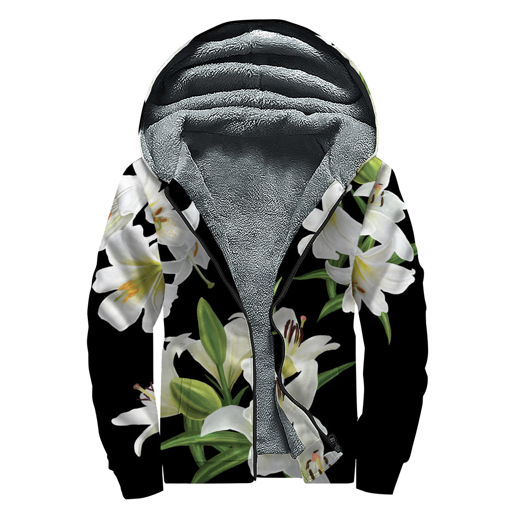 White Lily Dreamer Sherpa-Lined Zip Up Hoodie for Modern Hippies - 1