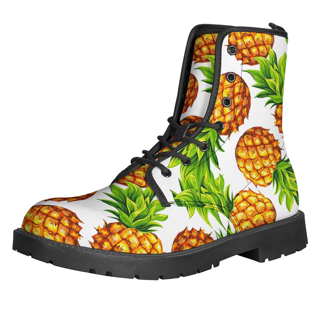 Groovy Pineapple Patterned Leather Boots for the Hippie Soul - 1