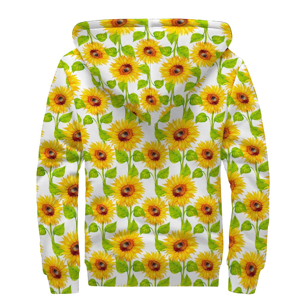 Sunflower Power: Sherpa-Lined Zip Up Hoodie for Groovy Hippies - 2