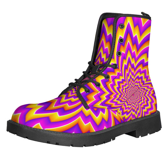 Psychedelic Vibe Leather Boots for Modern Hippies - 1