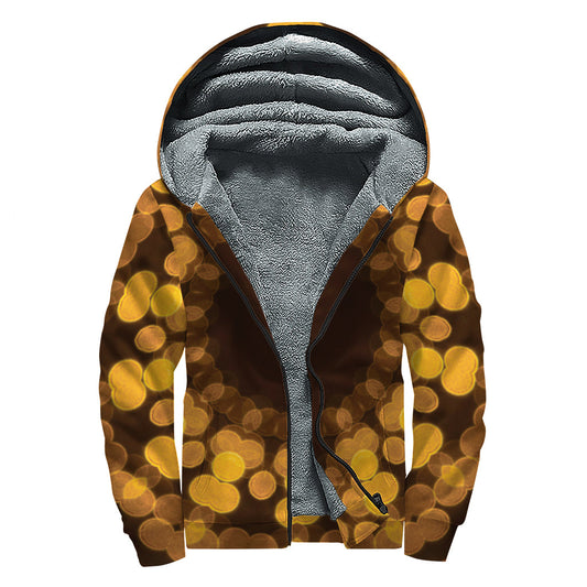 Yellow Spot Kaleidoscope Sherpa: Embrace Your Inner Hippie with this Stylish Zip Up Hoodie - 1