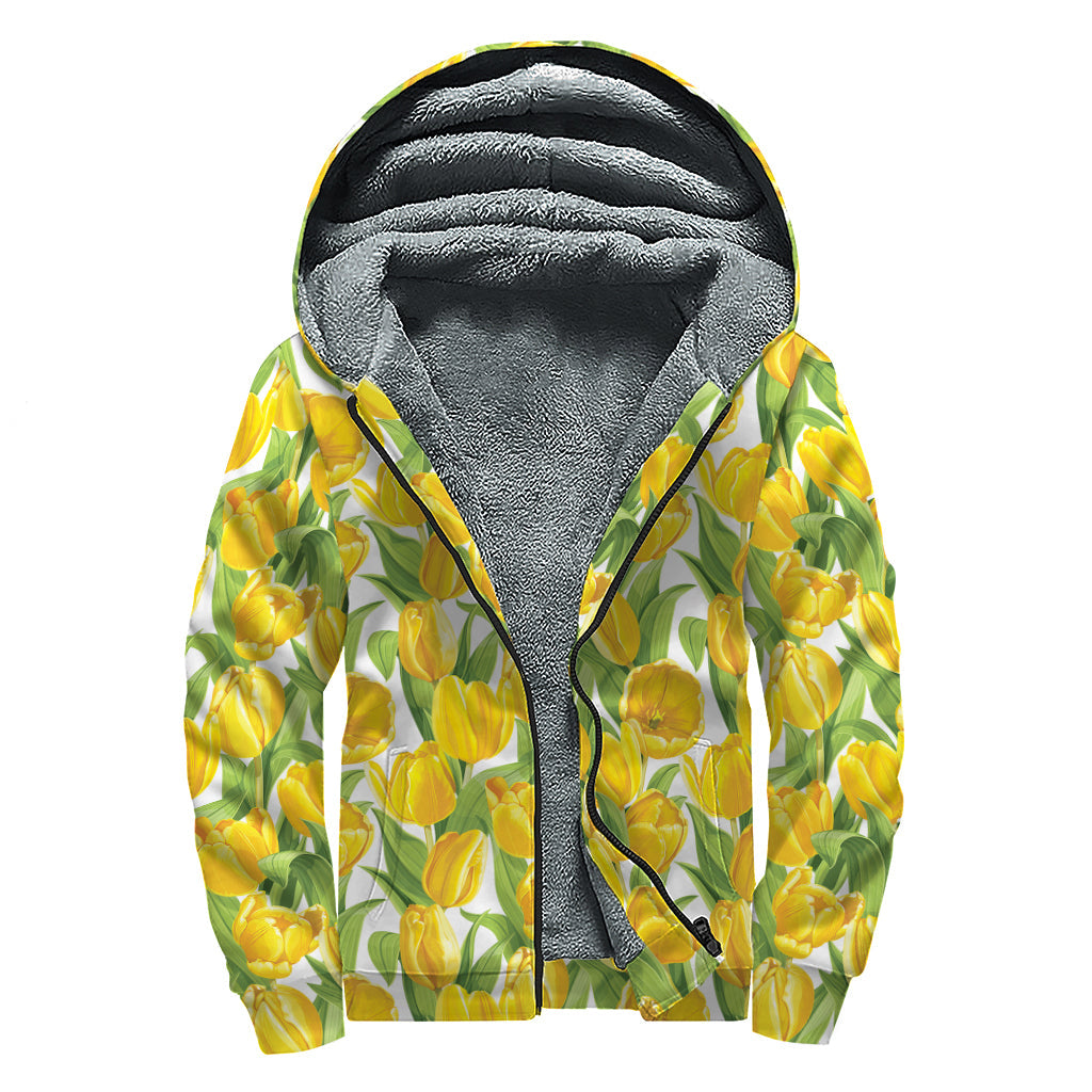 Groovy Tulip Dreams: Sherpa Lined Zip Up Hoodie for Free-Spirited Hippies - 1