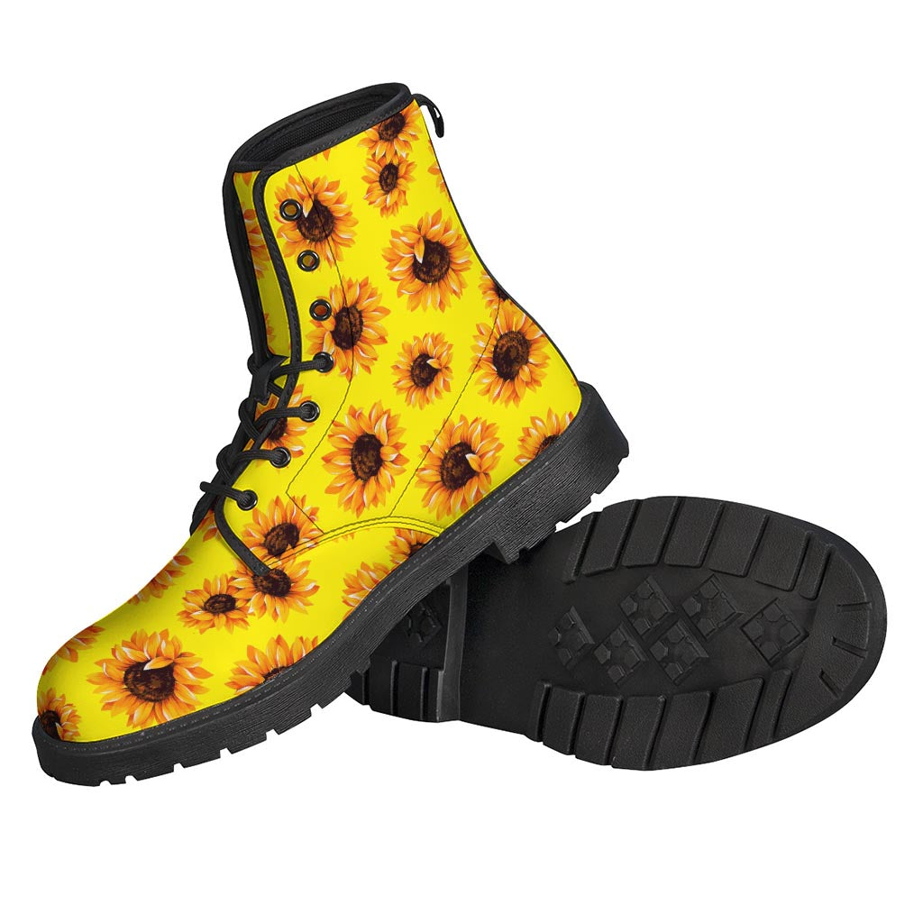 Groovy Sunflower Patterned Leather Boots: A Step Back in Time for Hippie Fashionistas - 2