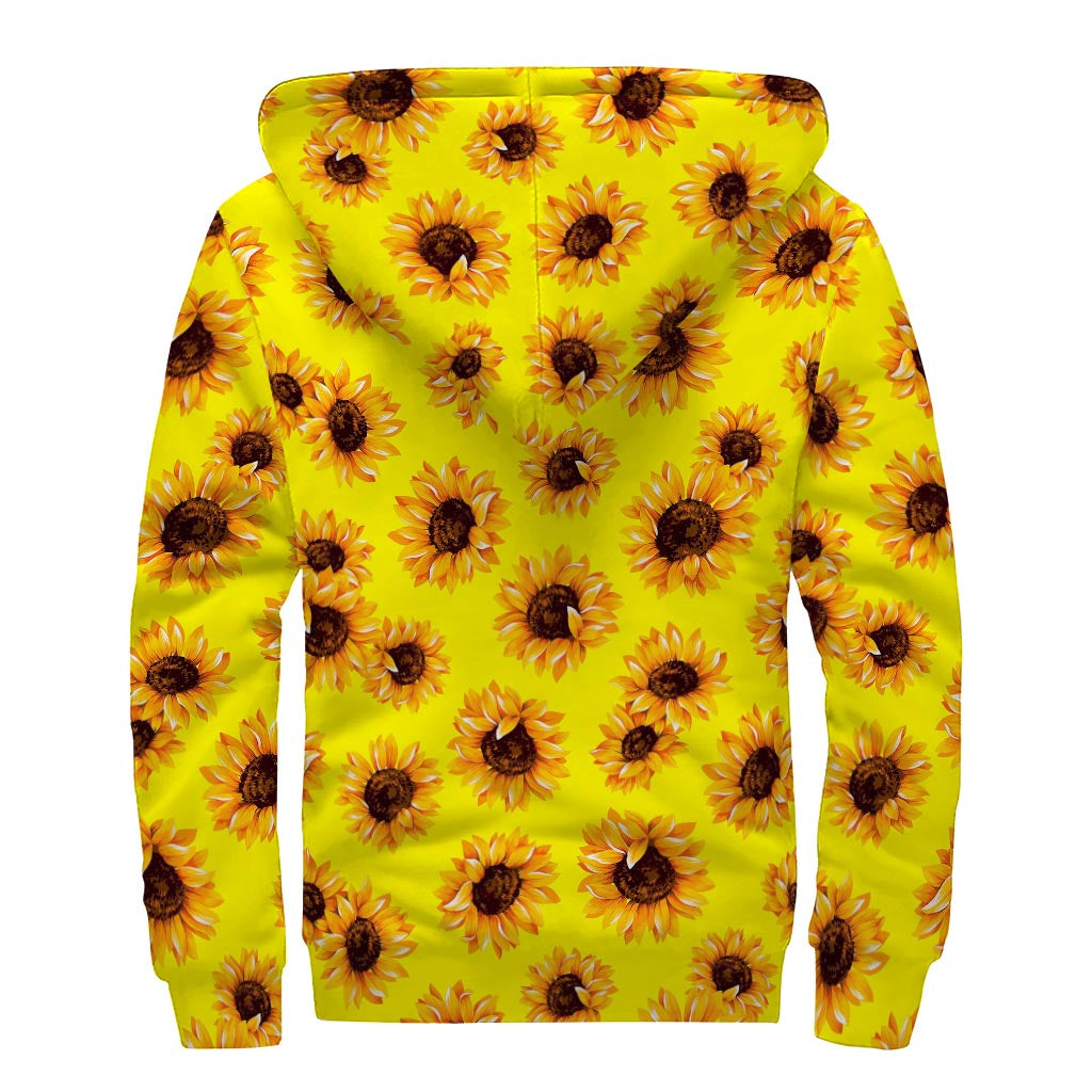 Sunflower Serenity: Sherpa Lined Zip Up Hoodie for Hippie Fashionistas - 2