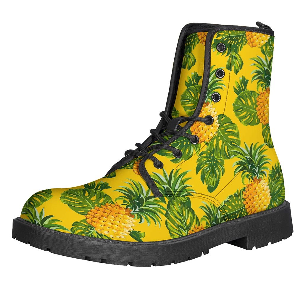 Sunny Vibes: Tropical Pineapple Leather Lightweight Boots for Hippies - 1