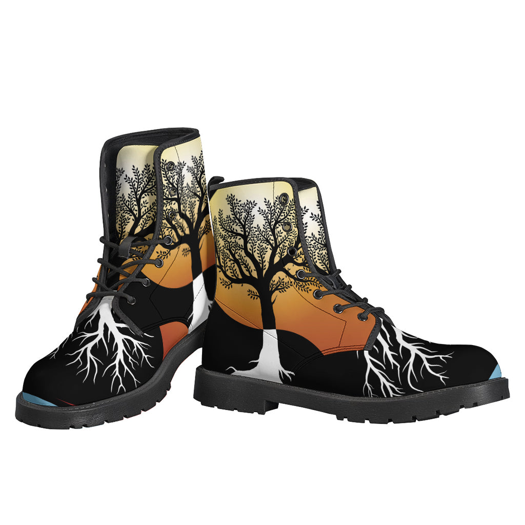 Yin Yang Tree of Life Leather Boots: Lightweight kicks for stylish hippies - 3