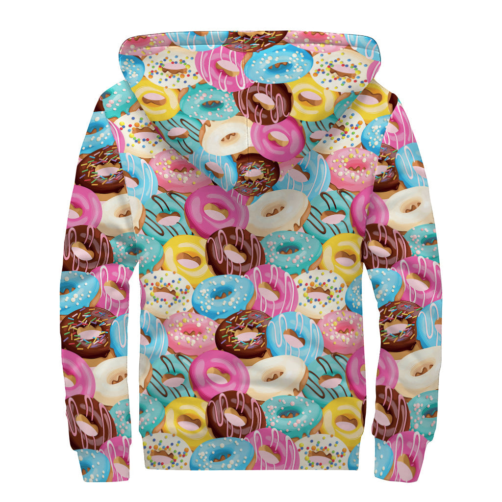 Groovy Donut Delight Sherpa Lined Zip Up Hoodie for Trendy Hippies - 2