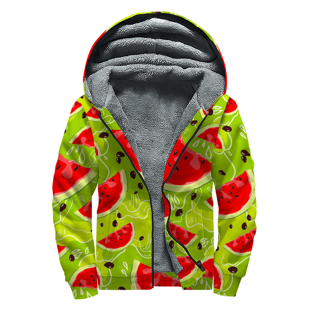 Watermelon Dreams: Sherpa Lined Zip Up Hoodie for Boho Hippies - 1