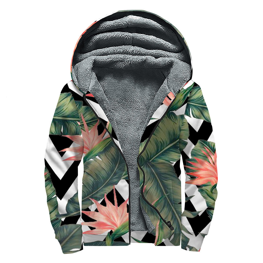 Zig-Zag Tropical Sherpa Blanket Hoodie for the Free Spirited Hippie - 1