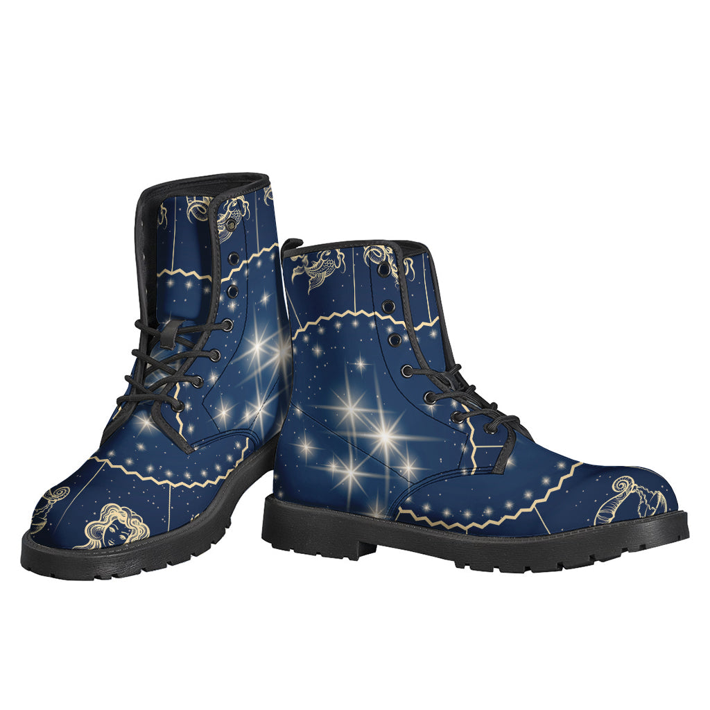 Zodiac Love: Groovy Leather Lightweight Boots for Hippies - 3