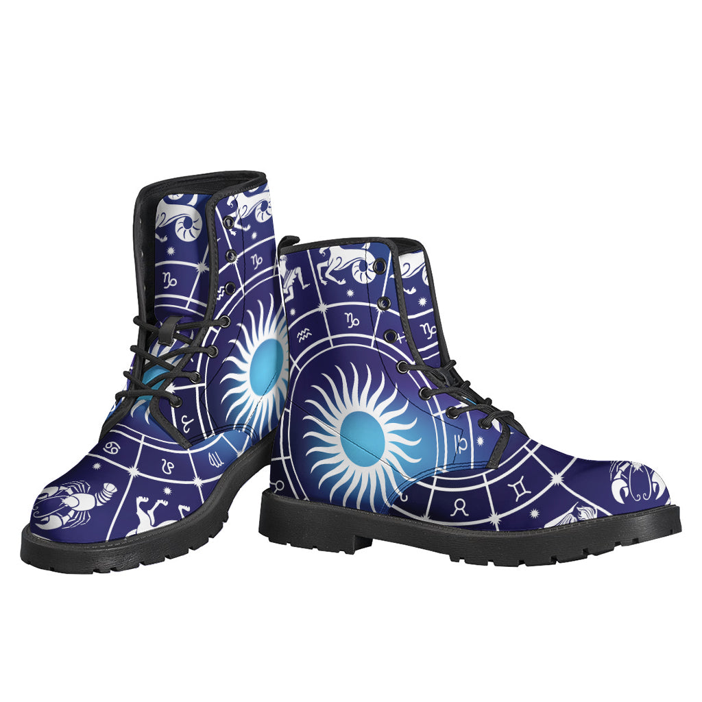 Get Groovy in our Zodiac Horoscopes Leather Boots for Hippies - 3